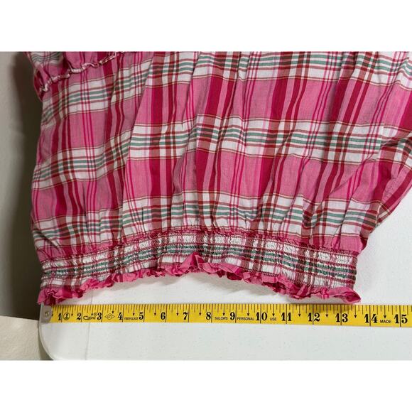 J Crew Skirt Womens Small Pink Plaid Ruffle Mini 100% Cotton Preppy Academia - Picture 7 of 8
